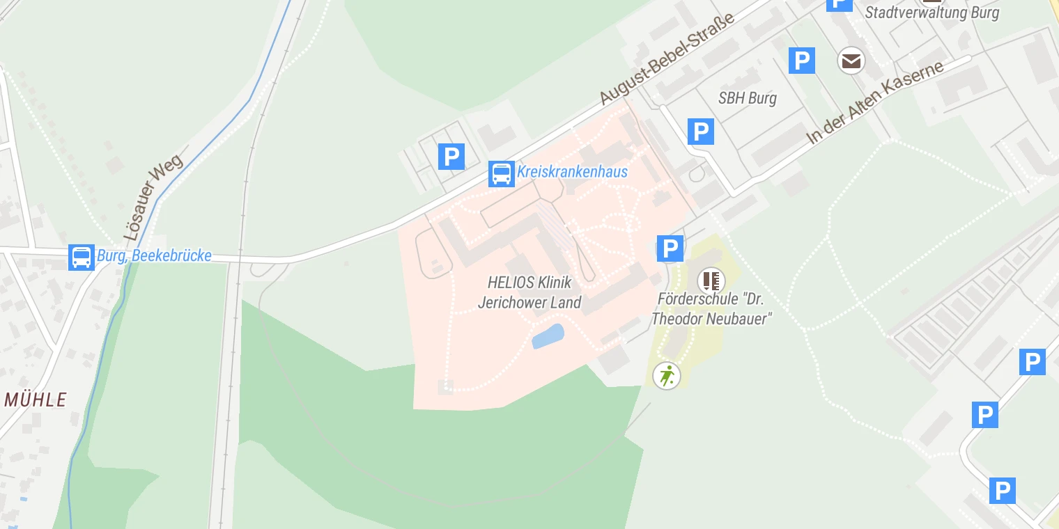 Kartenansicht Helios Klinik Jerichower Land