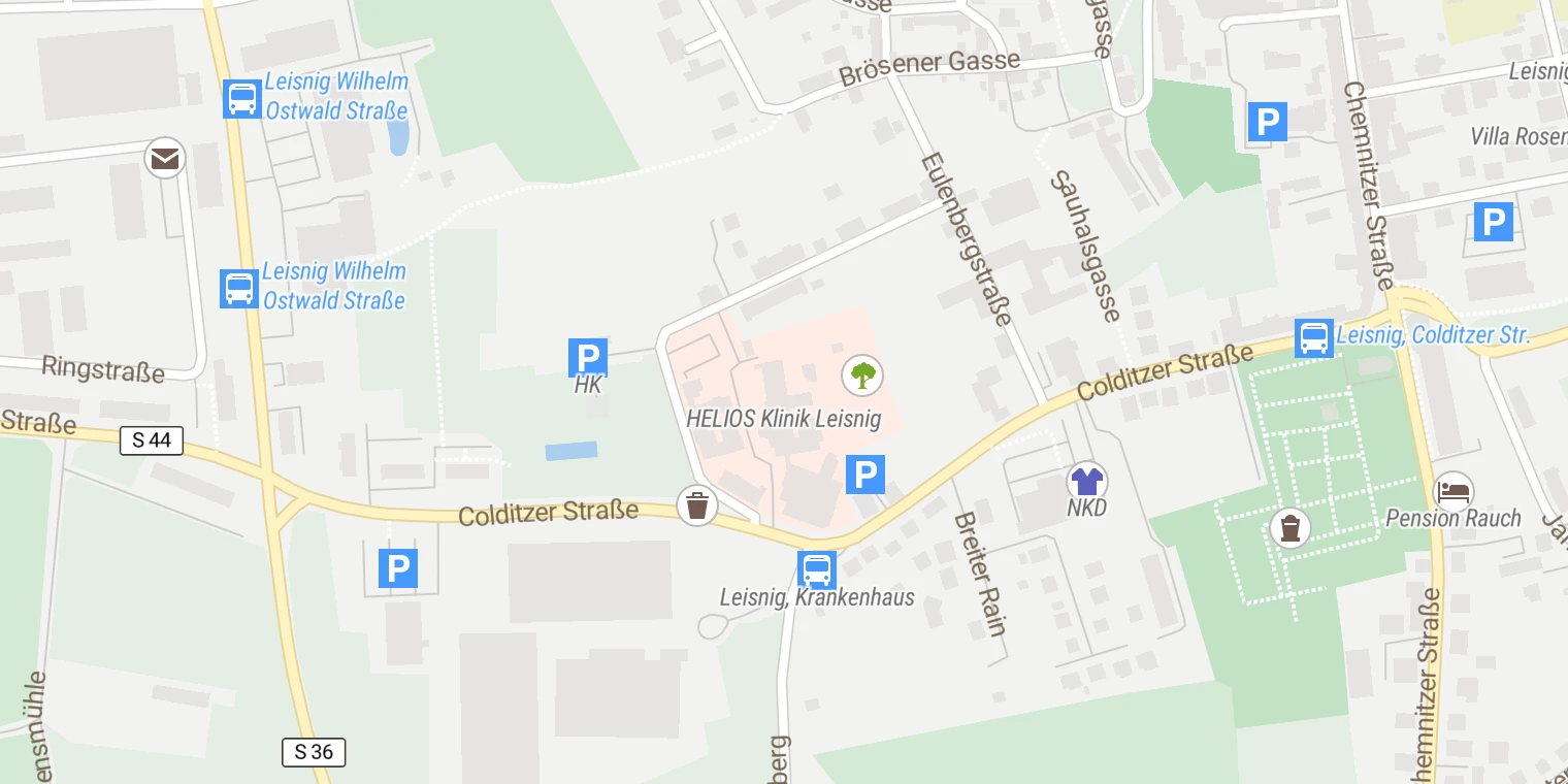 Kartenansicht Helios Klinik Leisnig