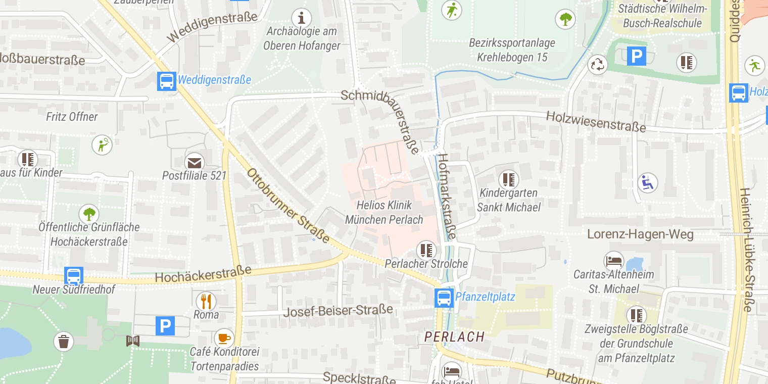 Kartenansicht Helios Klinik München Perlach