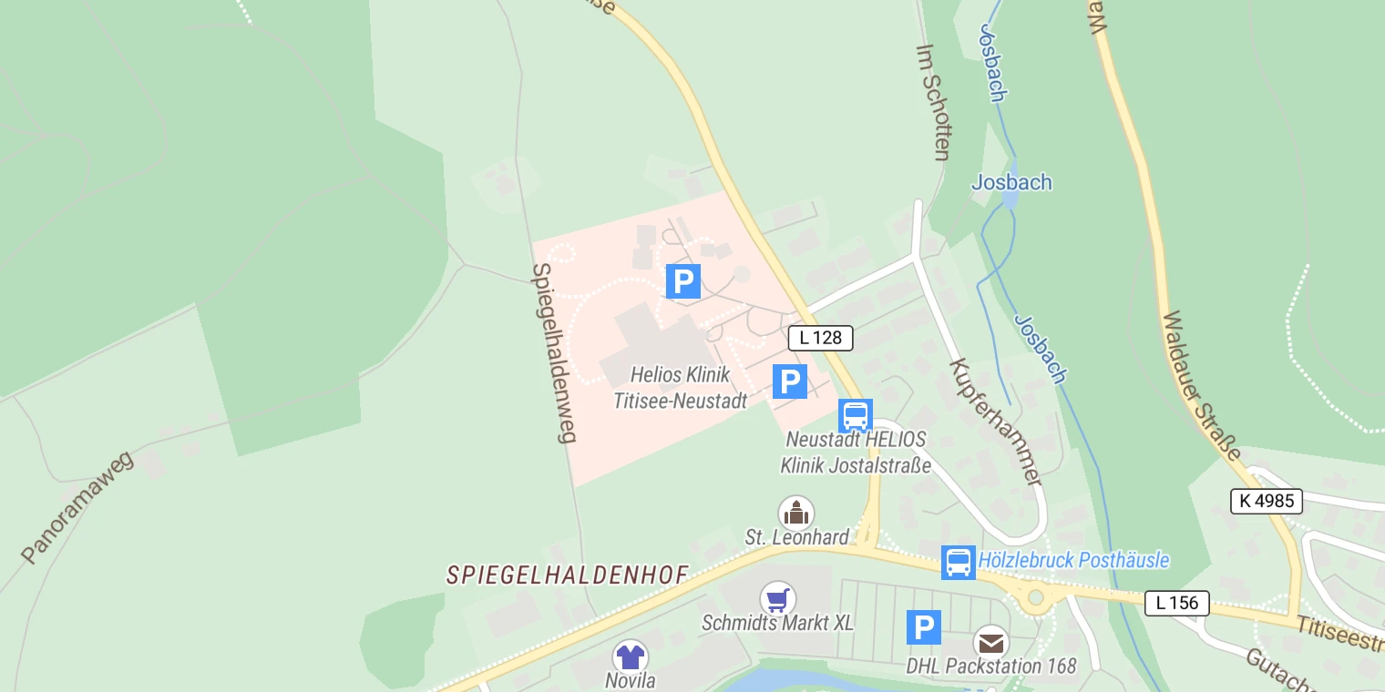 Kartenansicht Helios Klinik Titisee-Neustadt