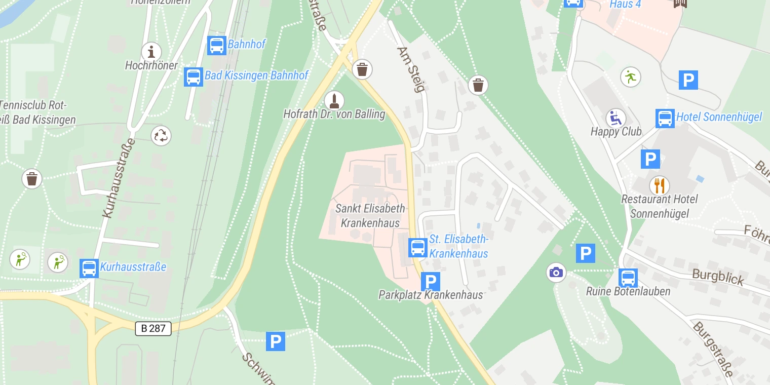 Kartenansicht Helios St. Elisabeth-Krankenhaus Bad Kissingen