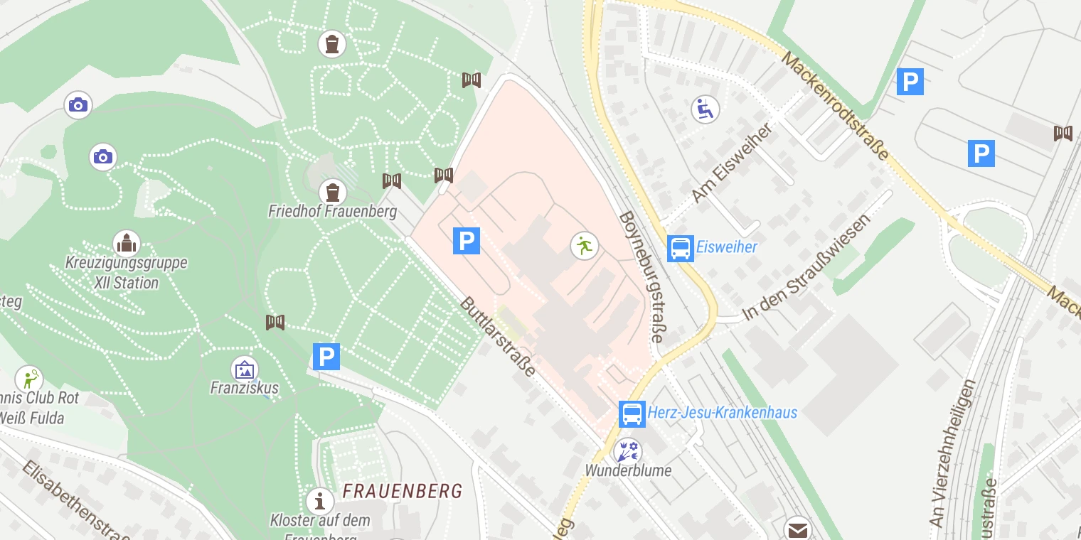 Kartenansicht Herz-Jesu-Krankenhaus Fulda