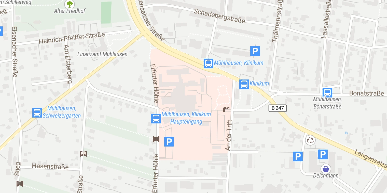 Kartenansicht Hufeland Klinikum (Mühlhausen)