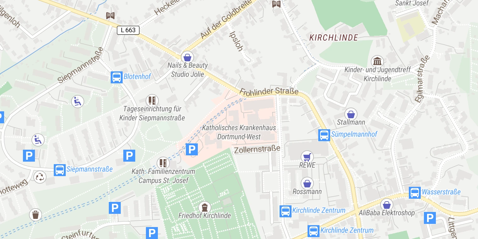 Kartenansicht Katholisches Krankenhaus Dortmund-West