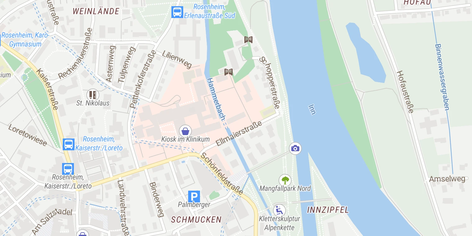 Kartenansicht kbo-Heckscher-Klinikum (Rosenheim)