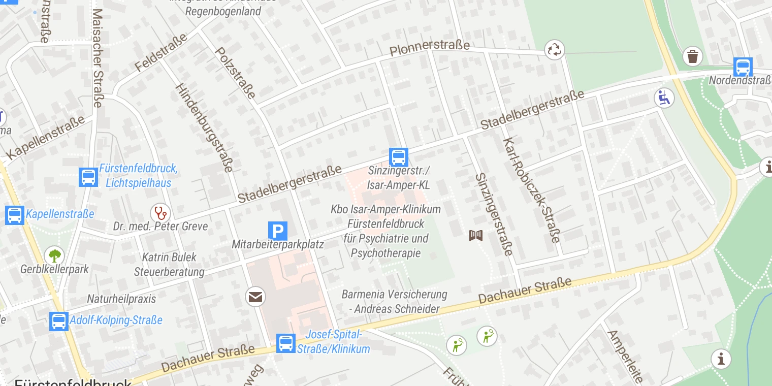 Kartenansicht kbo-Isar-Amper-Klinikum Fürstenfeldbruck