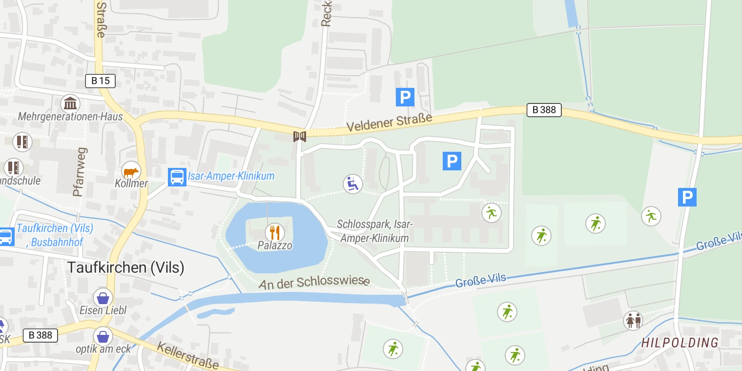 Kartenansicht kbo-Isar-Amper-Klinikum Taufkirchen Vils