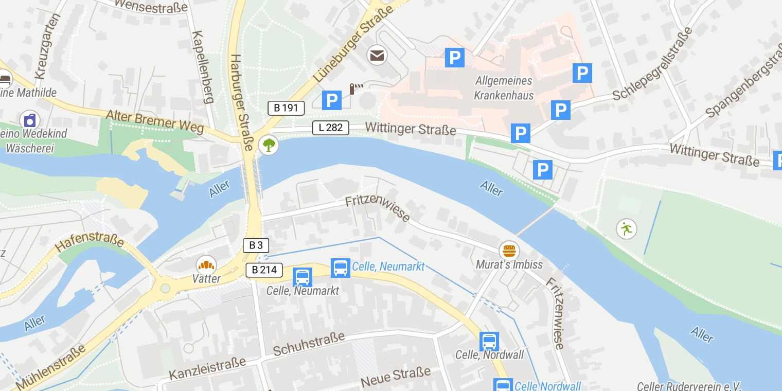 Kartenansicht Kinder- und Jugendkrankenhaus AUF DER BULT, Tagesklinik und Ambulanz Celle