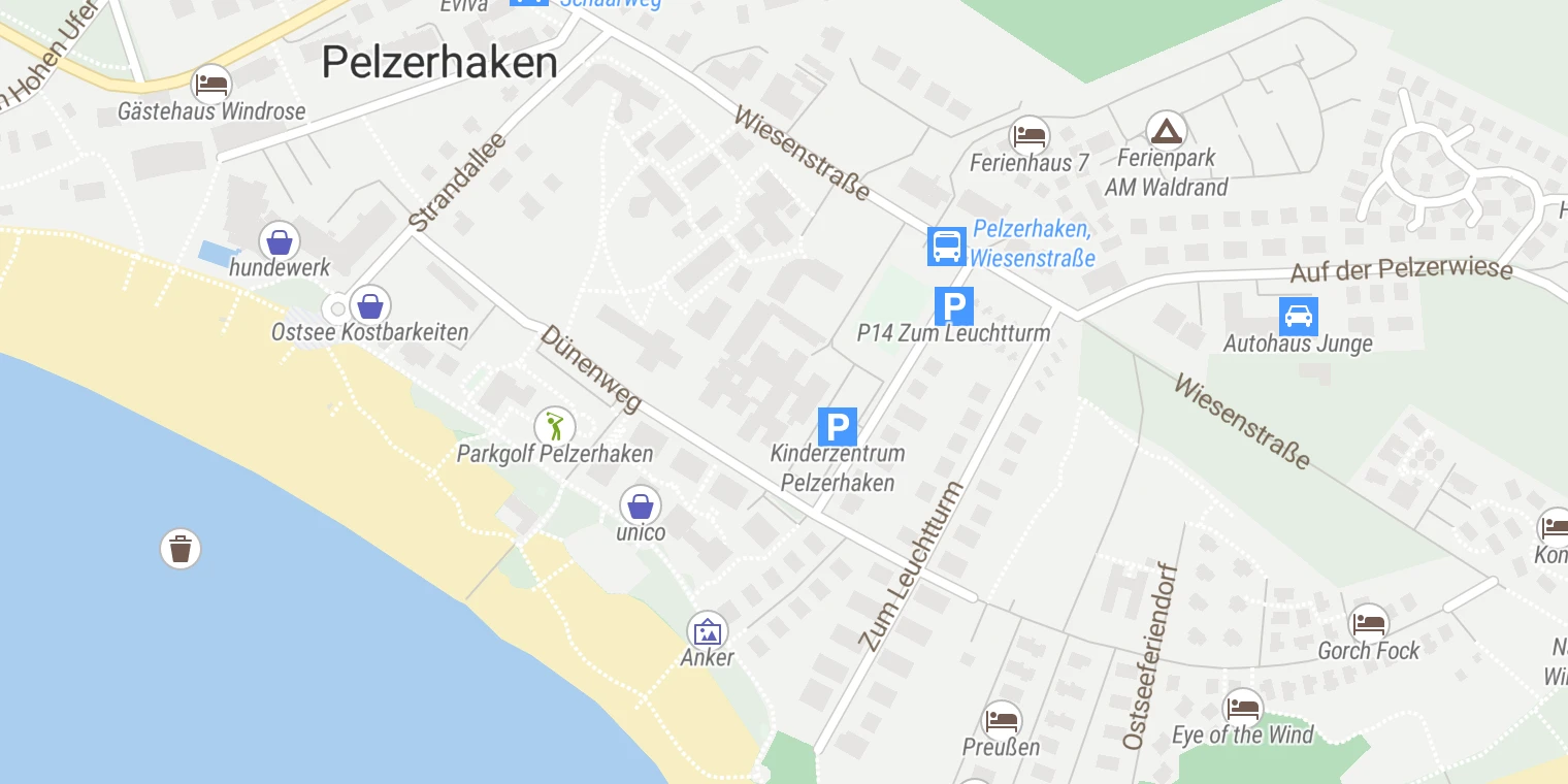 Kartenansicht Kinderzentrum Pelzerhaken