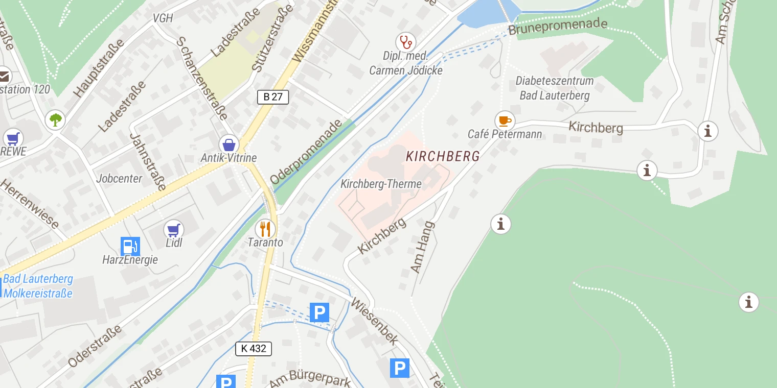 Kartenansicht Kirchberg-Klinik Bad Lauterberg