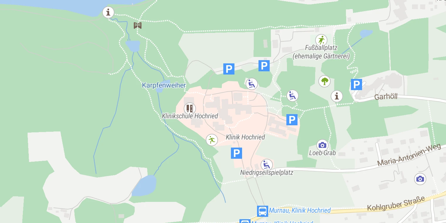Kartenansicht KJF Klinik Josefinum  / Klinik Hochried