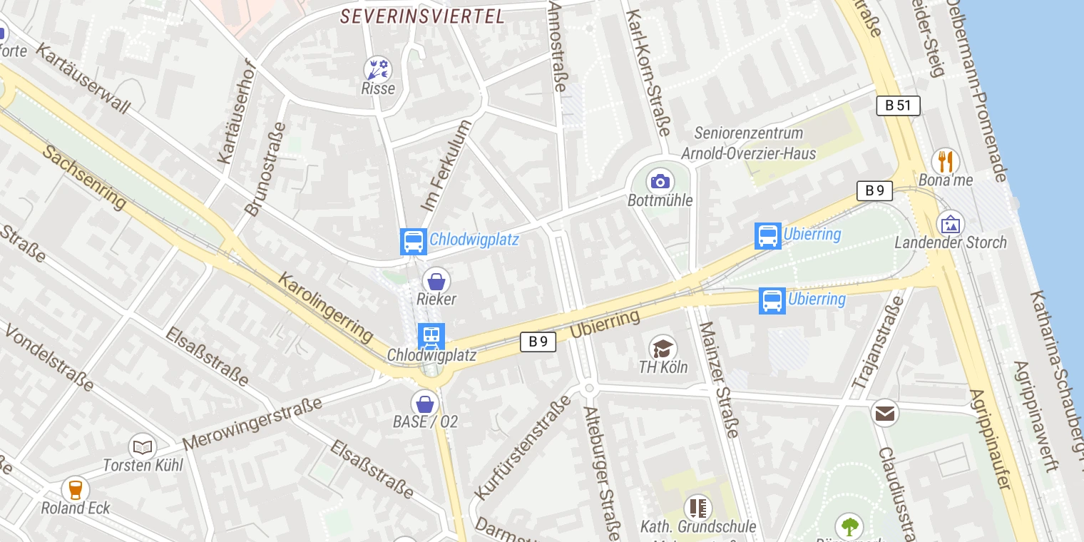 Kartenansicht Klinik Alteburger Straße