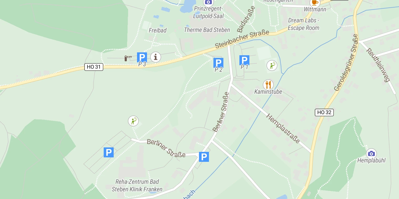 Kartenansicht Klinik am Park Bad Steben