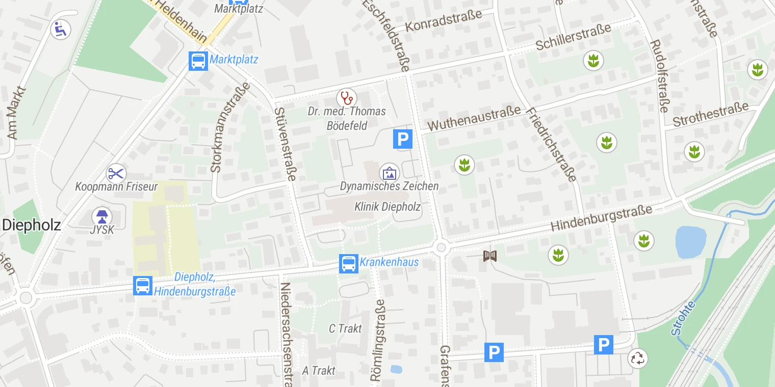 Kartenansicht Klinik Bassum Tagesklinik Twistringen