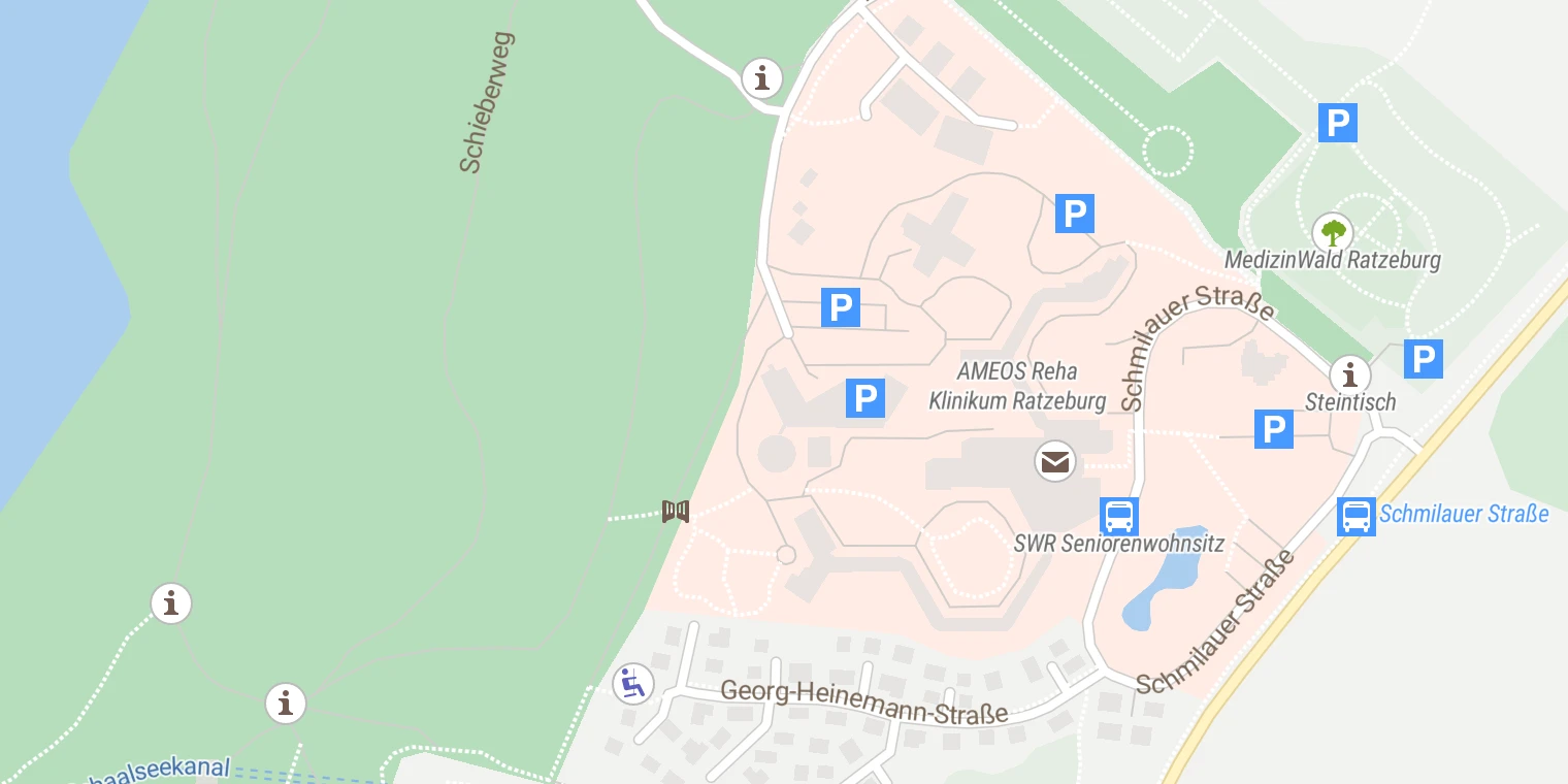 Kartenansicht Klinik für Geriatrie Ratzeburg