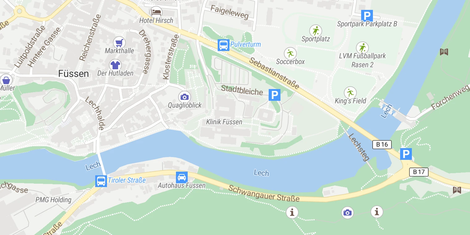 Kartenansicht Klinik Füssen
