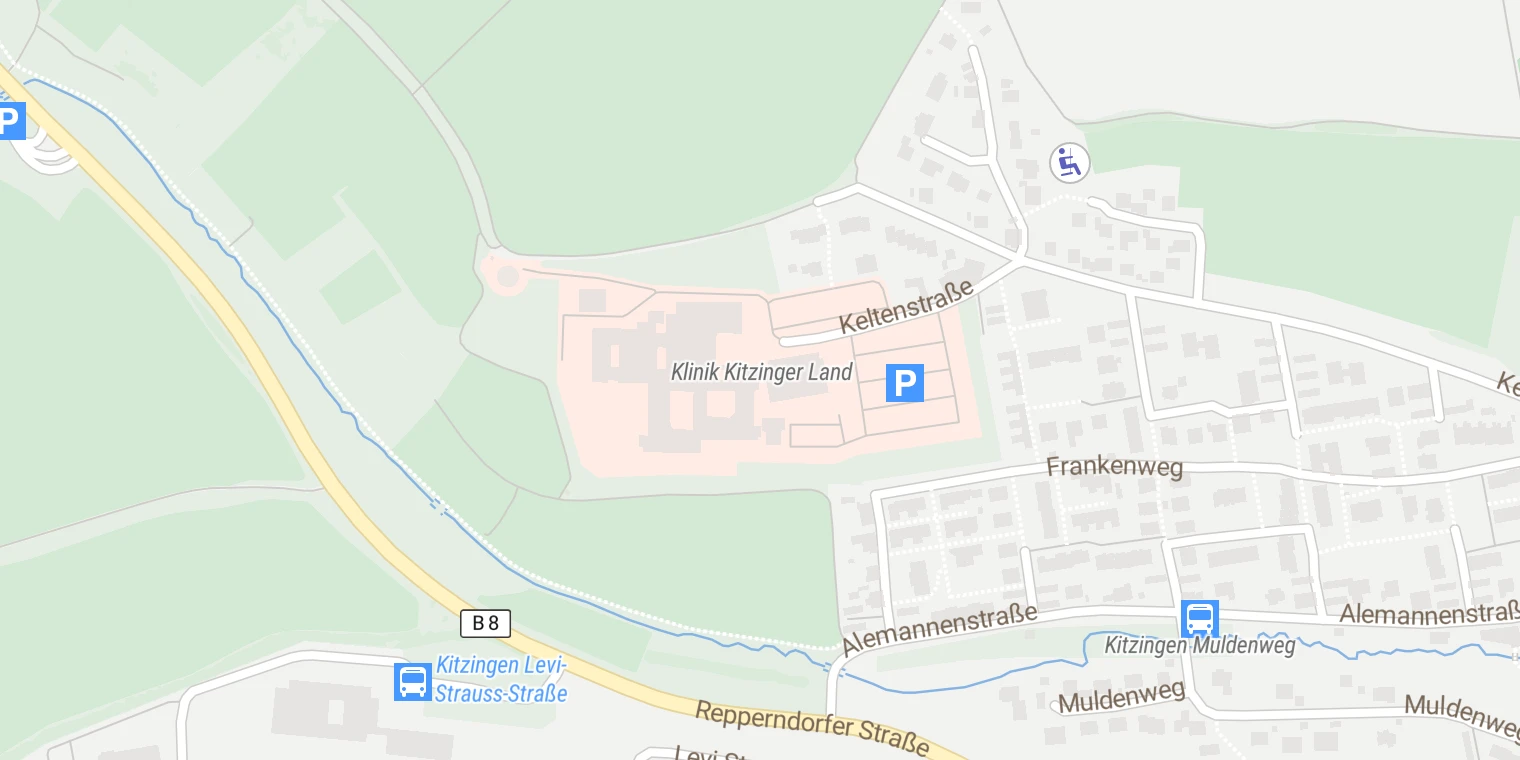 Kartenansicht Klinik Kitzinger Land