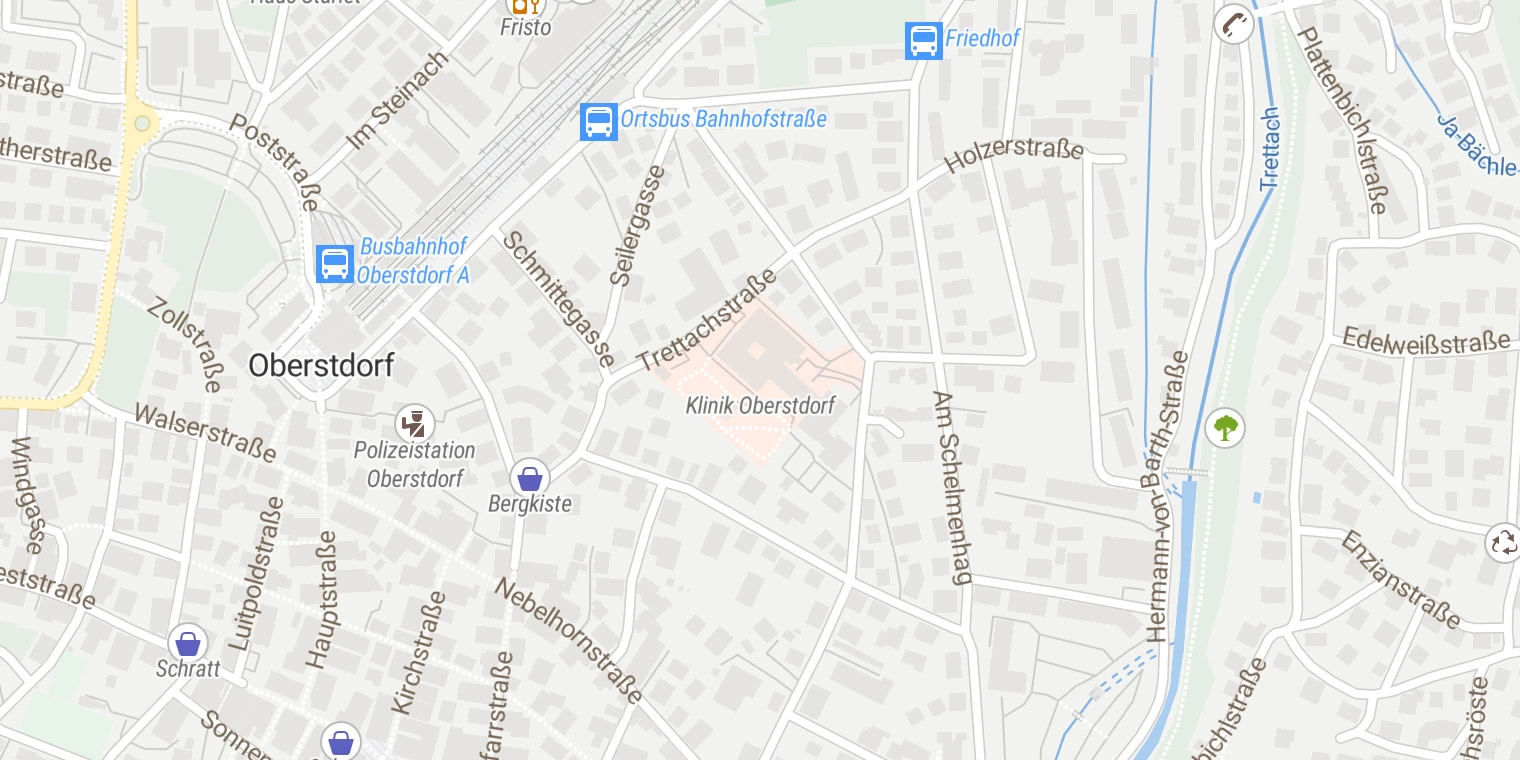 Kartenansicht Klinik Oberstdorf