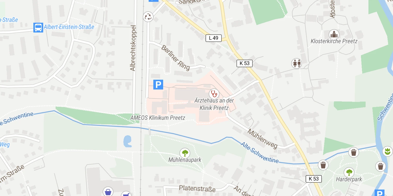 Kartenansicht Klinik Preetz