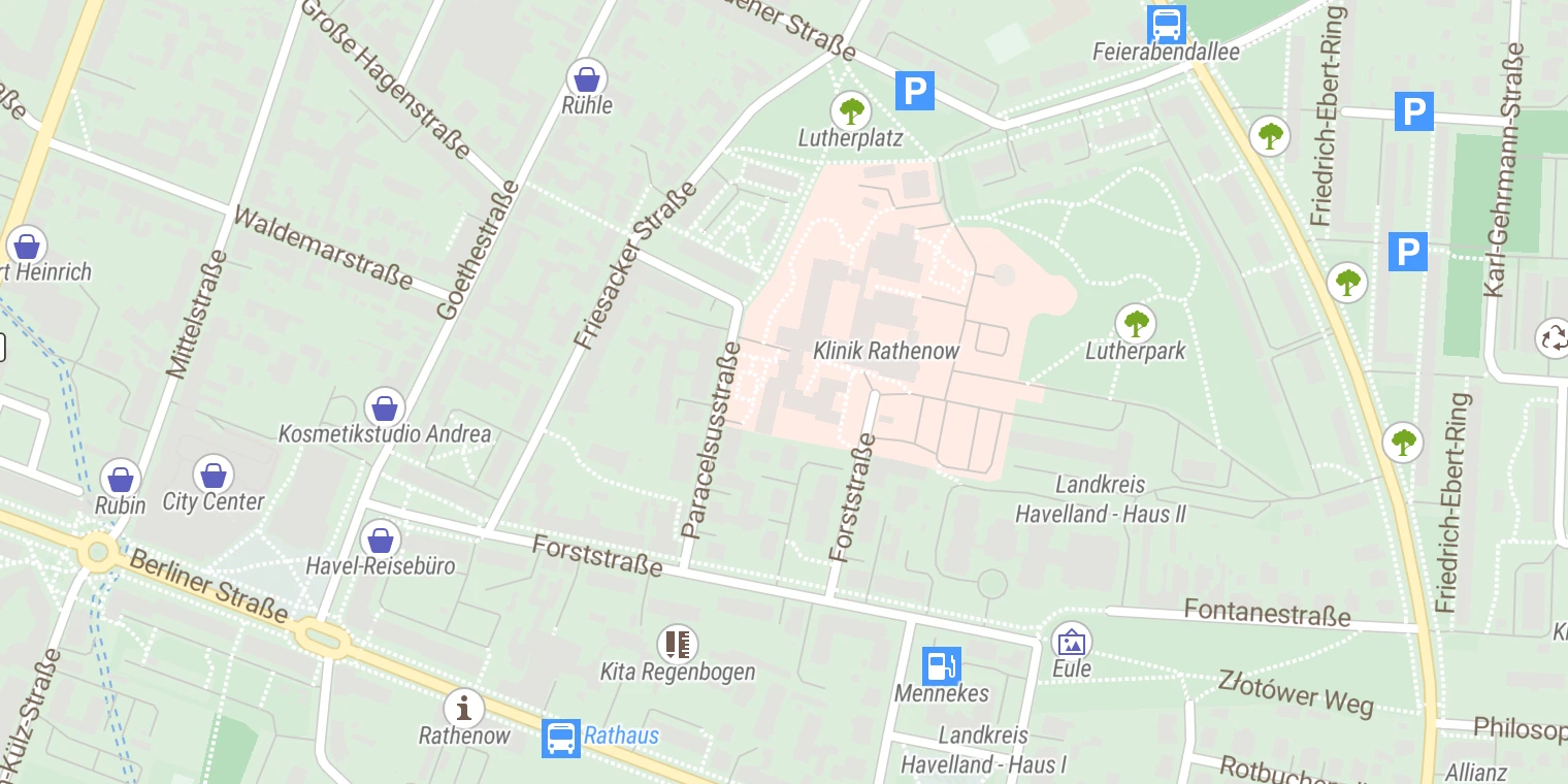 Kartenansicht Klinik Rathenow