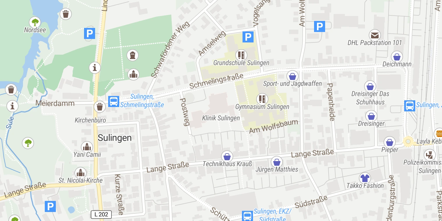 Kartenansicht Klinik Sulingen