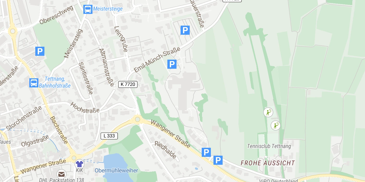 Kartenansicht Klinik Tettnang