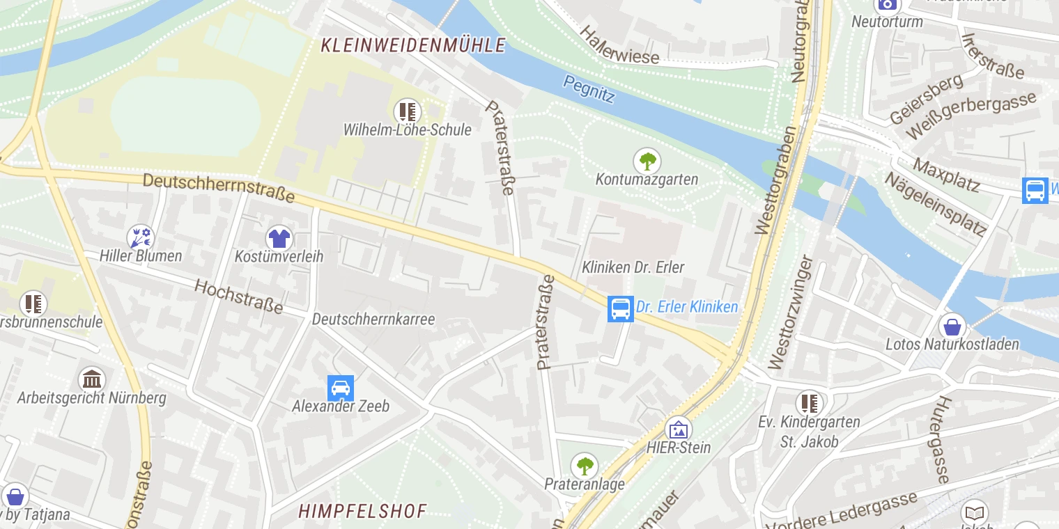 Kartenansicht Kliniken Dr. Erler