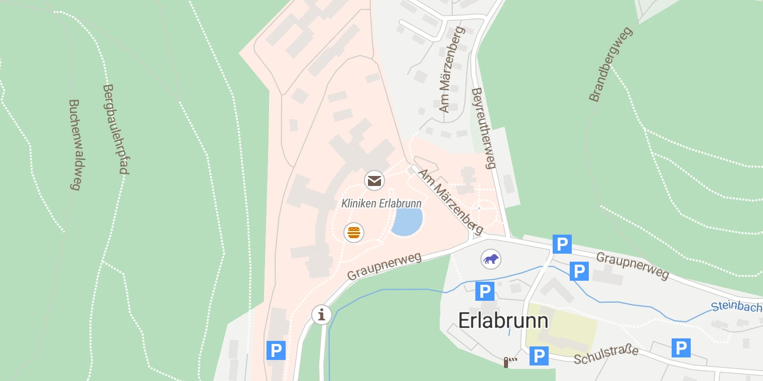 Kartenansicht Kliniken Erlabrunn