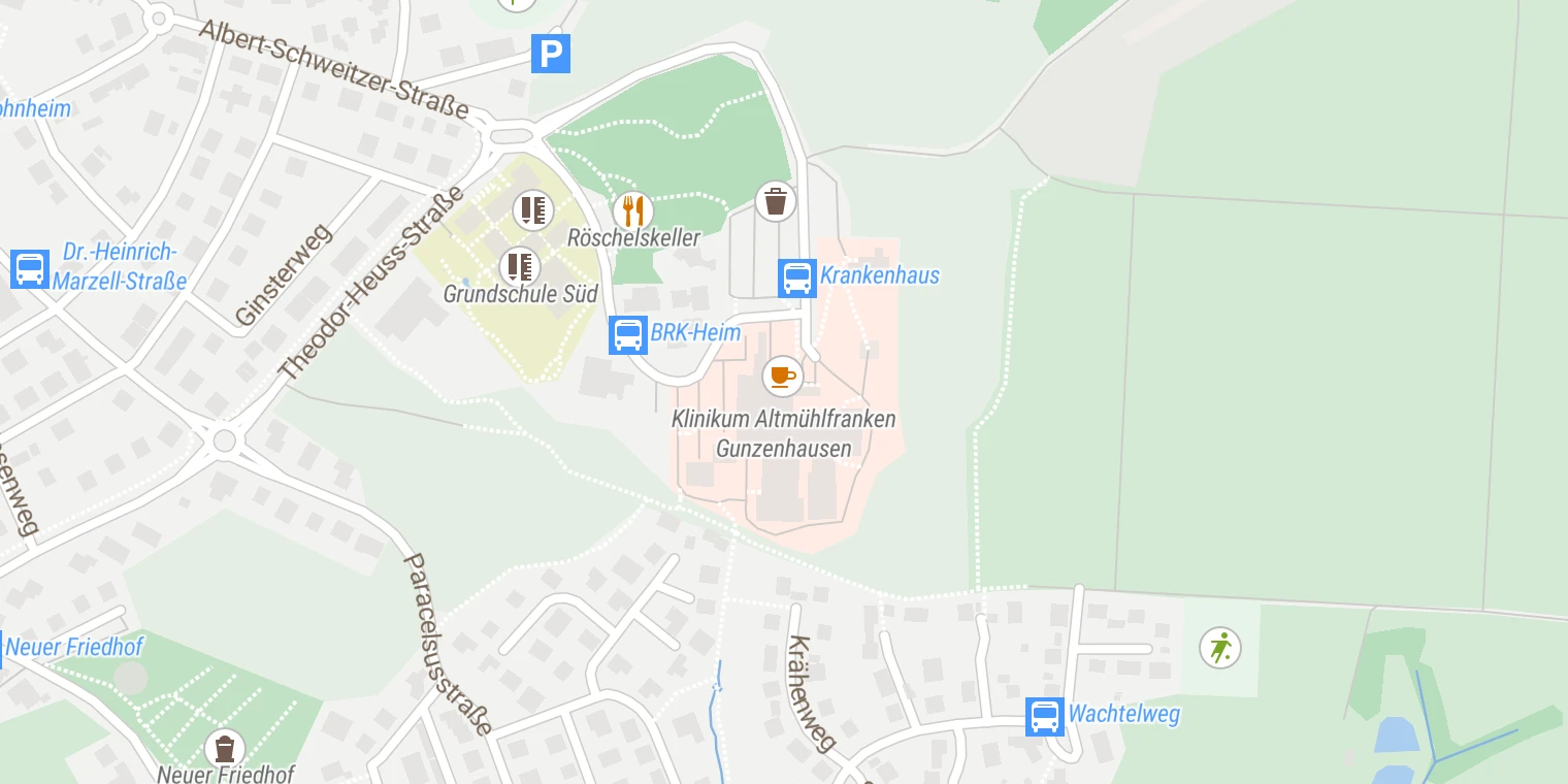 Kartenansicht Klinikum Altmühlfranken Gunzenhausen