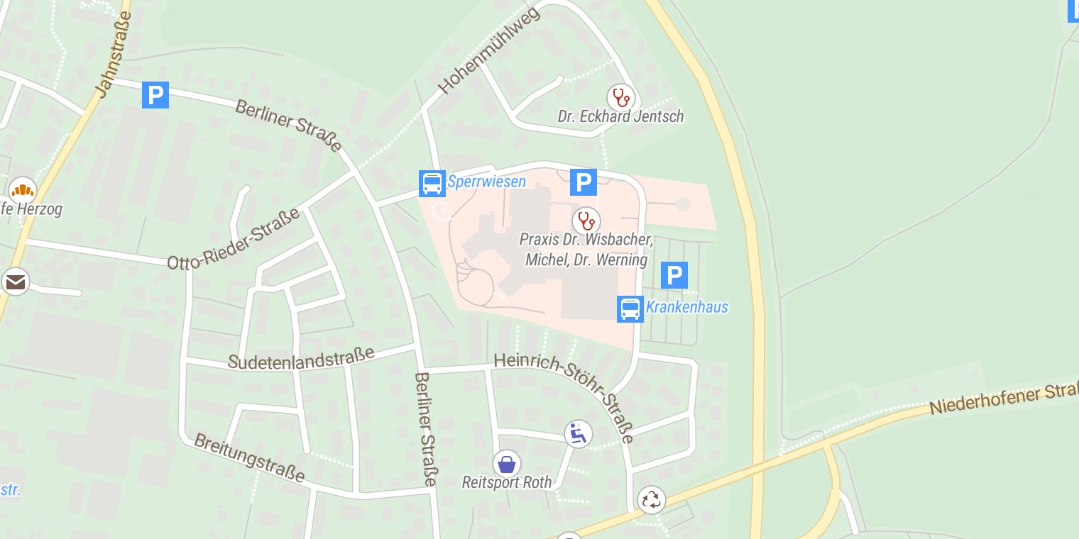 Kartenansicht Klinikum Altmühlfranken Weißenburg