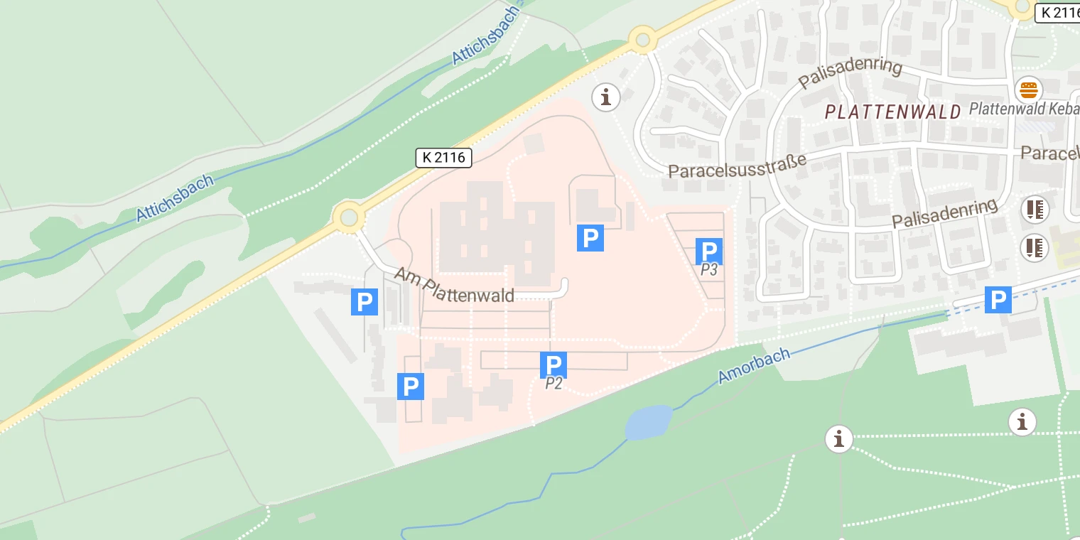 Kartenansicht Klinikum am Plattenwald