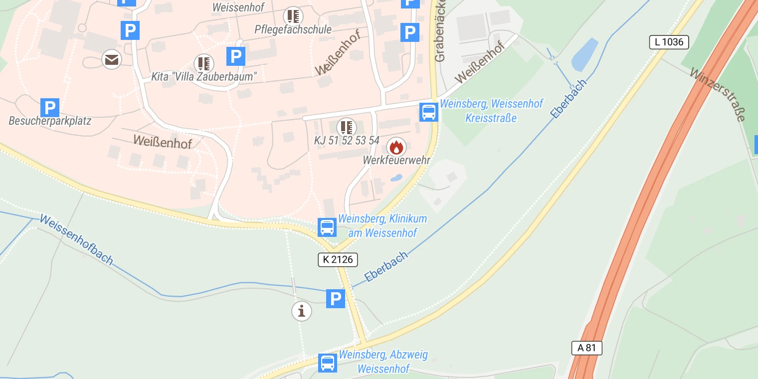 Kartenansicht Klinikum am Weissenhof