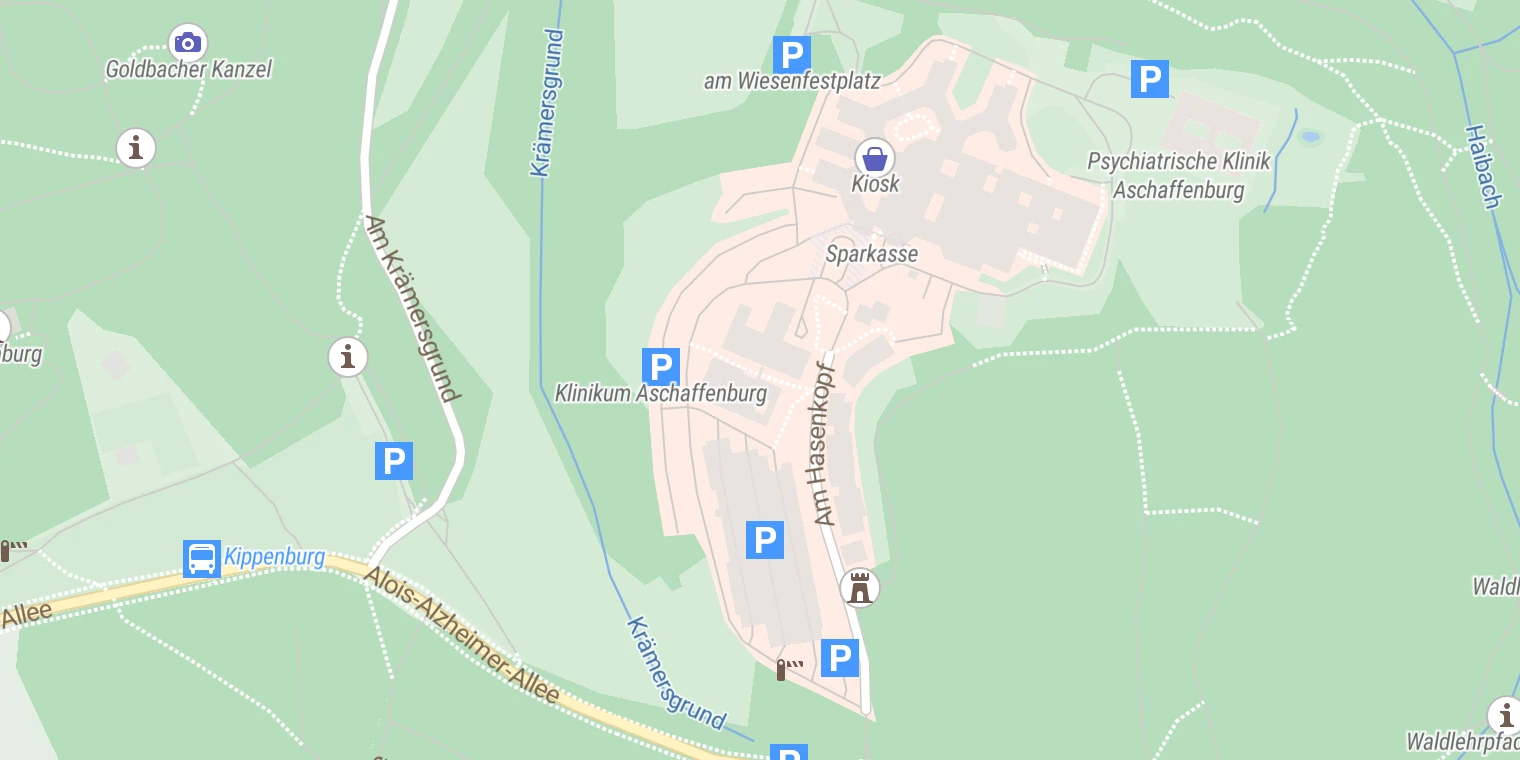 Kartenansicht Klinikum Aschaffenburg-Alzenau (Aschaffenburg)