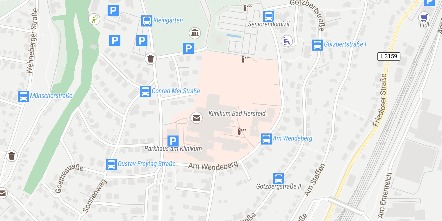 Kartenansicht Klinikum Bad Hersfeld