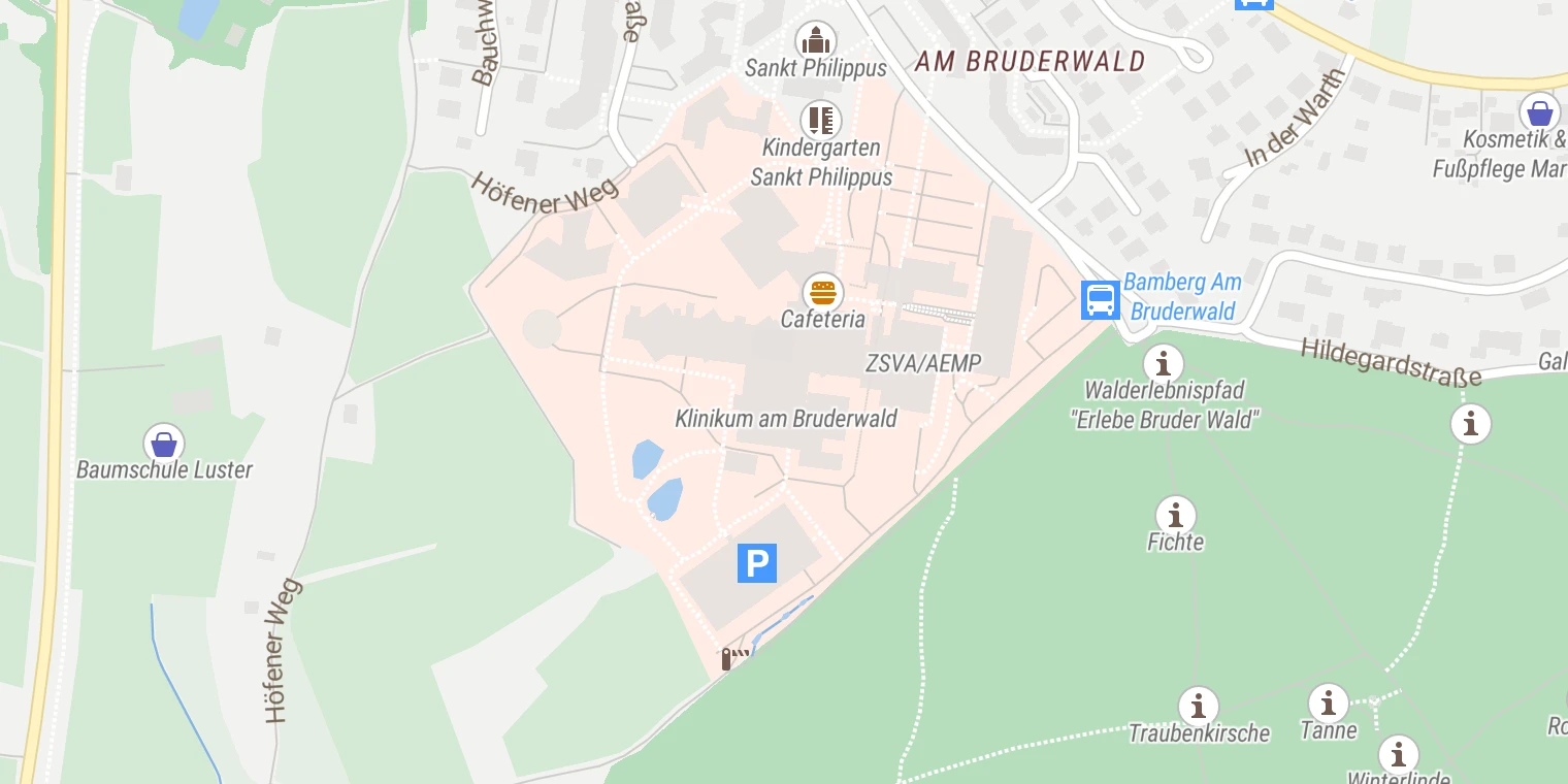 Kartenansicht Klinikum Bamberg (Bruderwald)