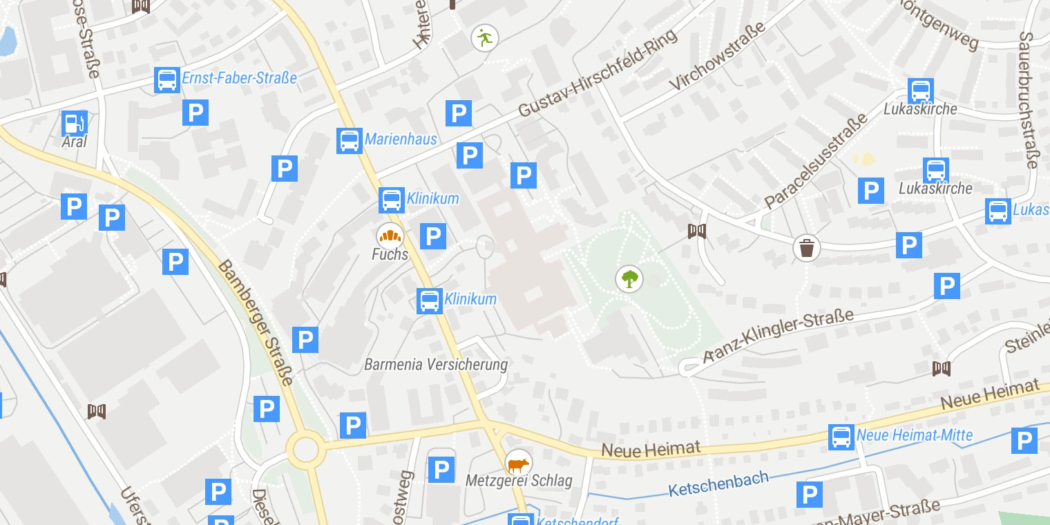 Kartenansicht Klinikum Coburg