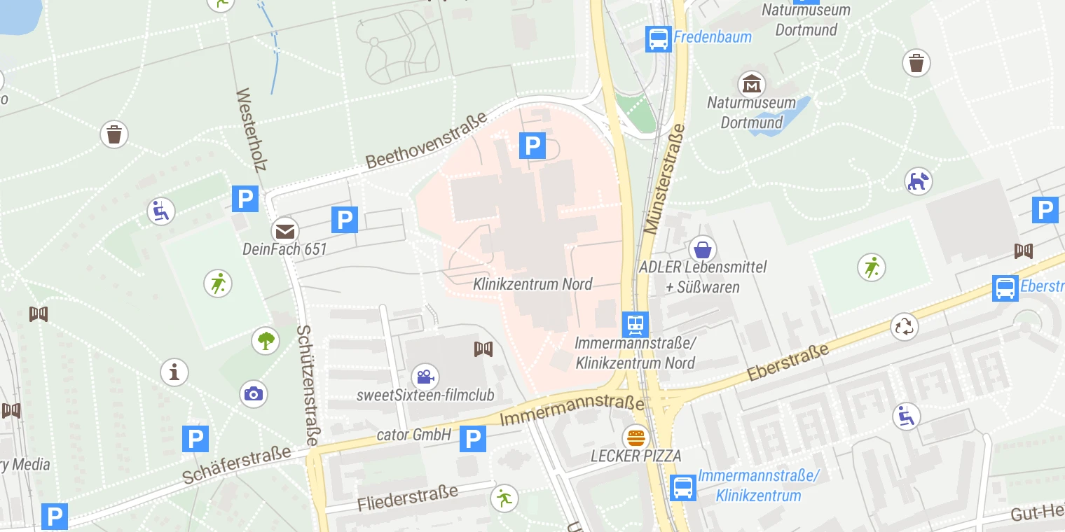 Kartenansicht Klinikum Dortmund Nord