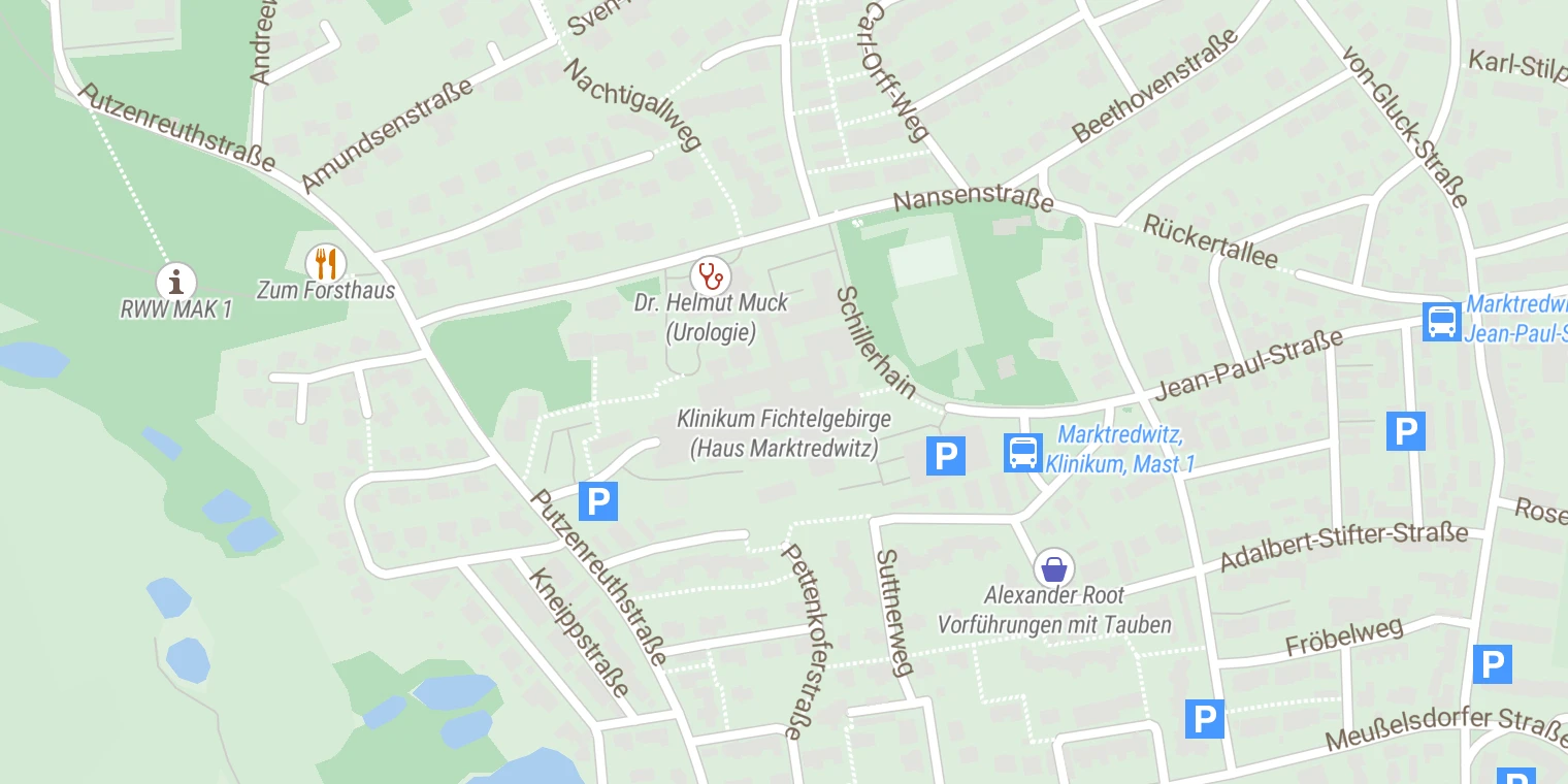 Kartenansicht Klinikum Fichtelgebirge (Haus Marktredwitz)