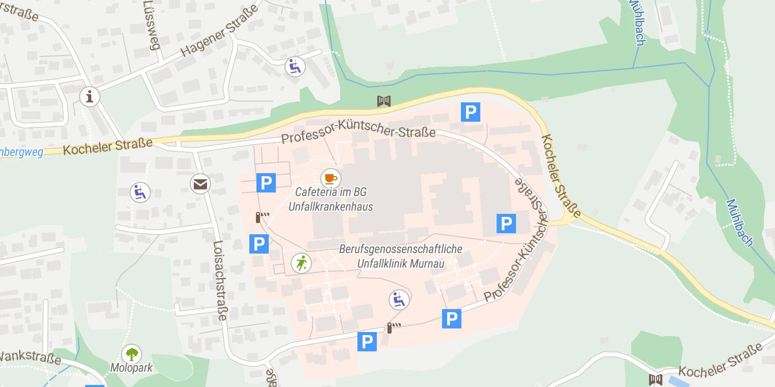 Kartenansicht Klinikum Garmisch-Partenkirchen (Außenstelle Murnau)