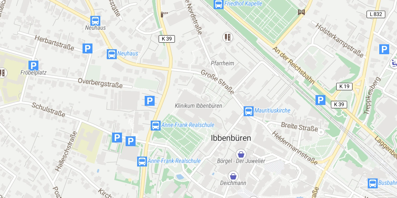 Kartenansicht Klinikum Ibbenbüren