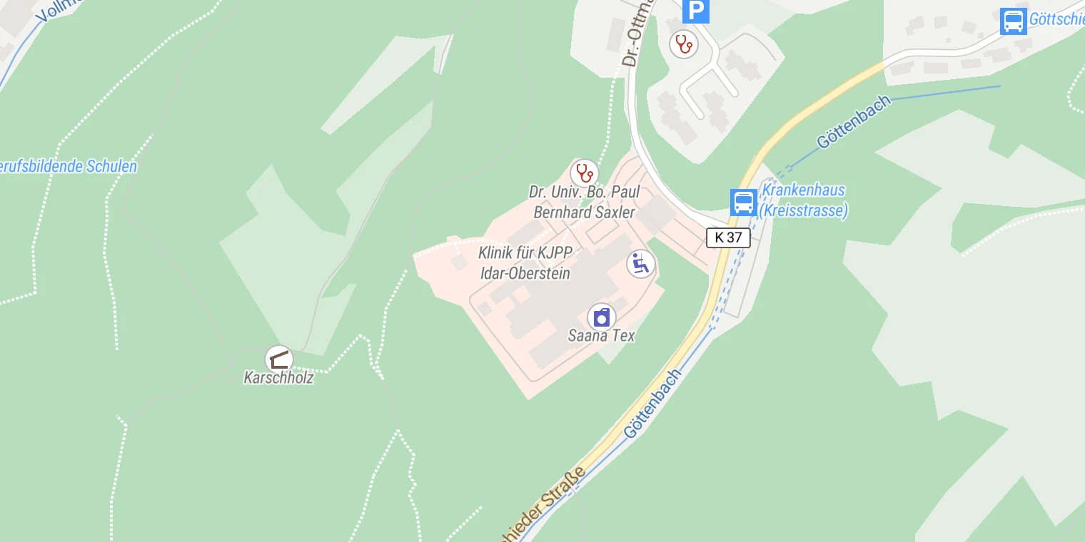 Kartenansicht Klinikum Idar-Oberstein