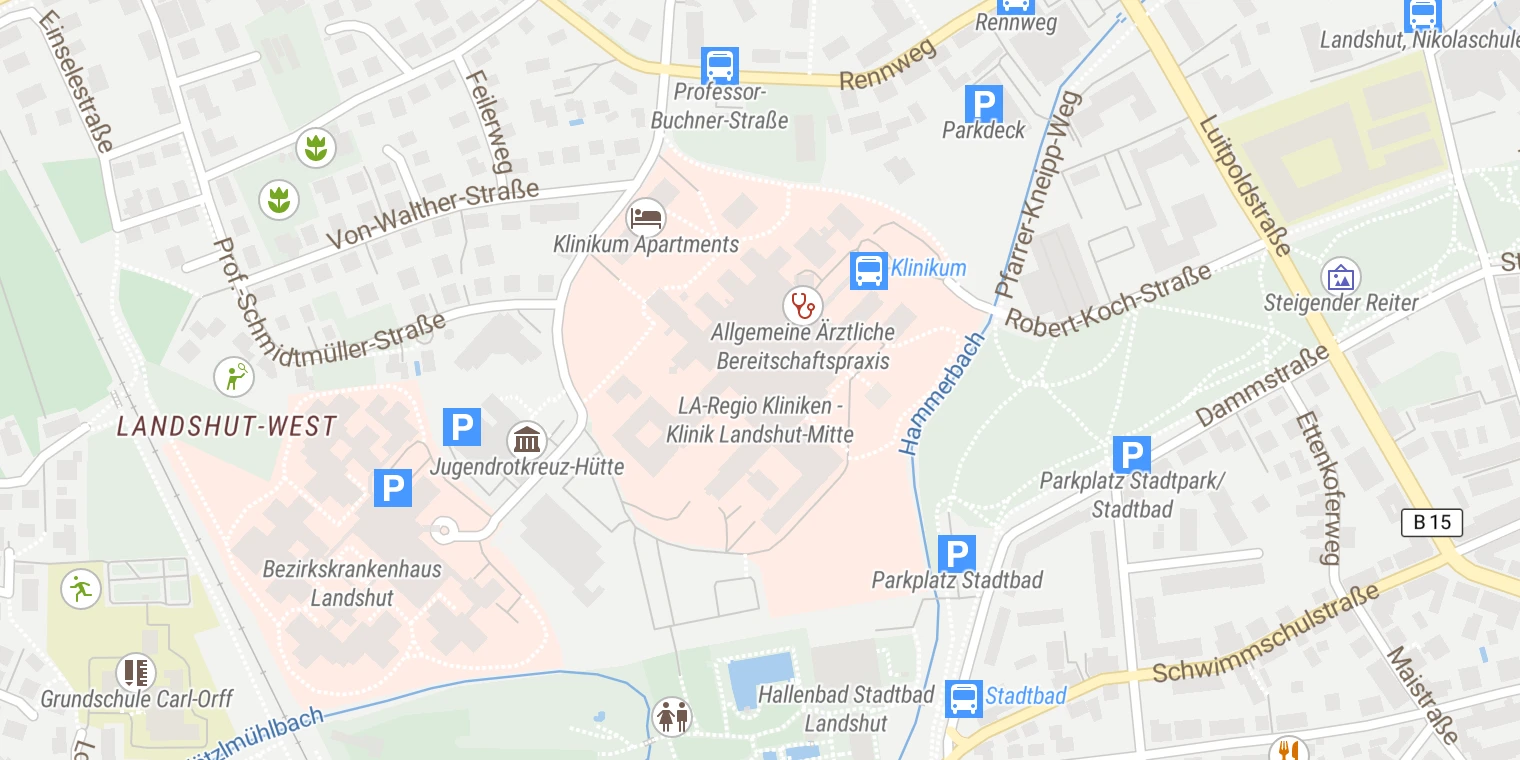 Kartenansicht Klinikum Landshut