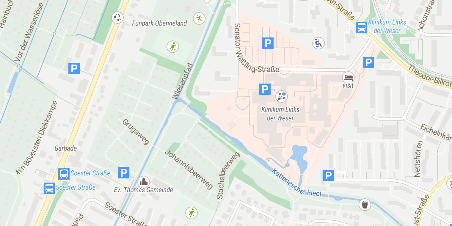 Kartenansicht Klinikum Links der Weser