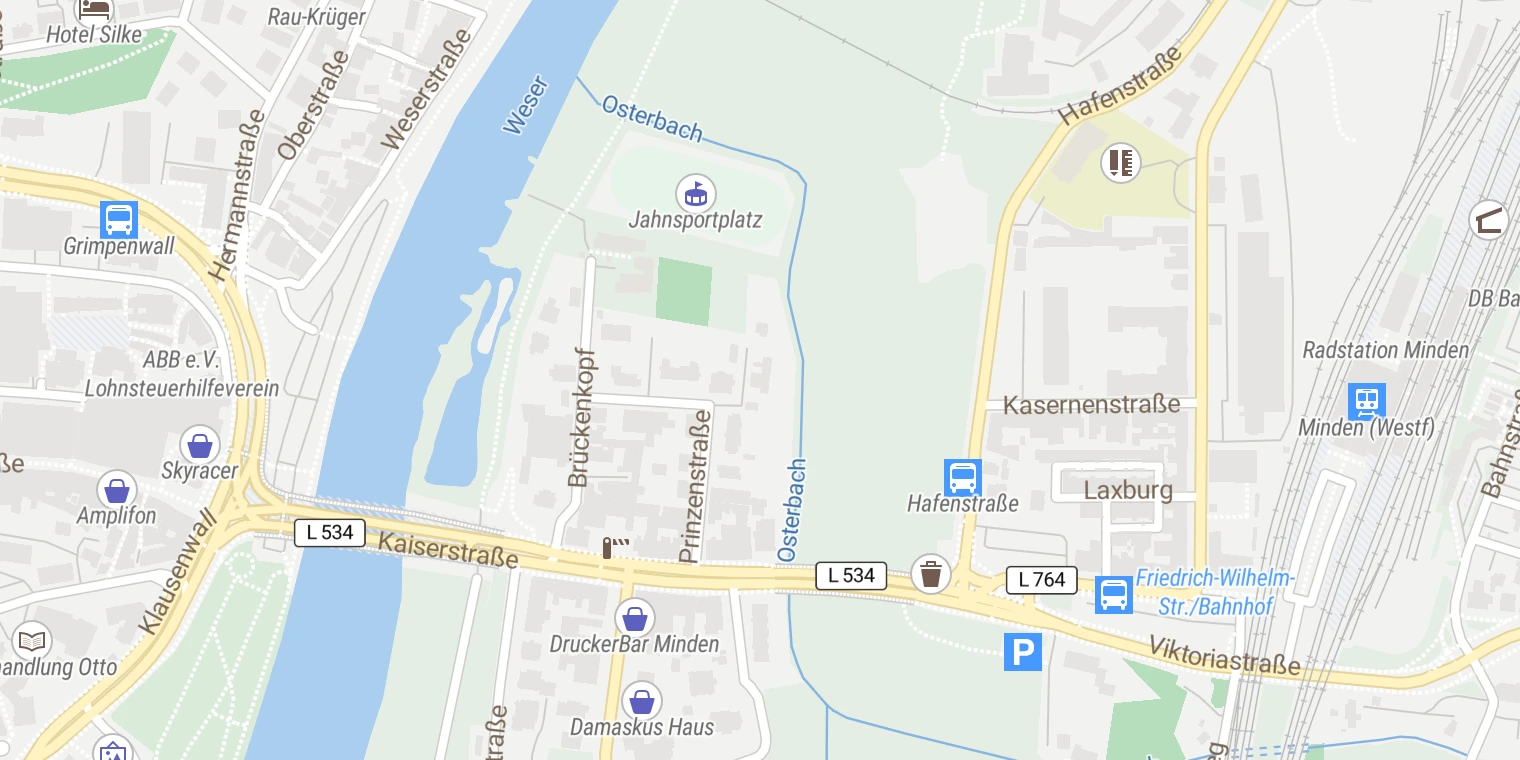 Kartenansicht Klinikum Lippe Tagesklinik Minden