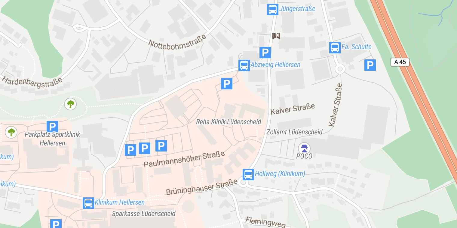 Kartenansicht Klinikum Lüdenscheid