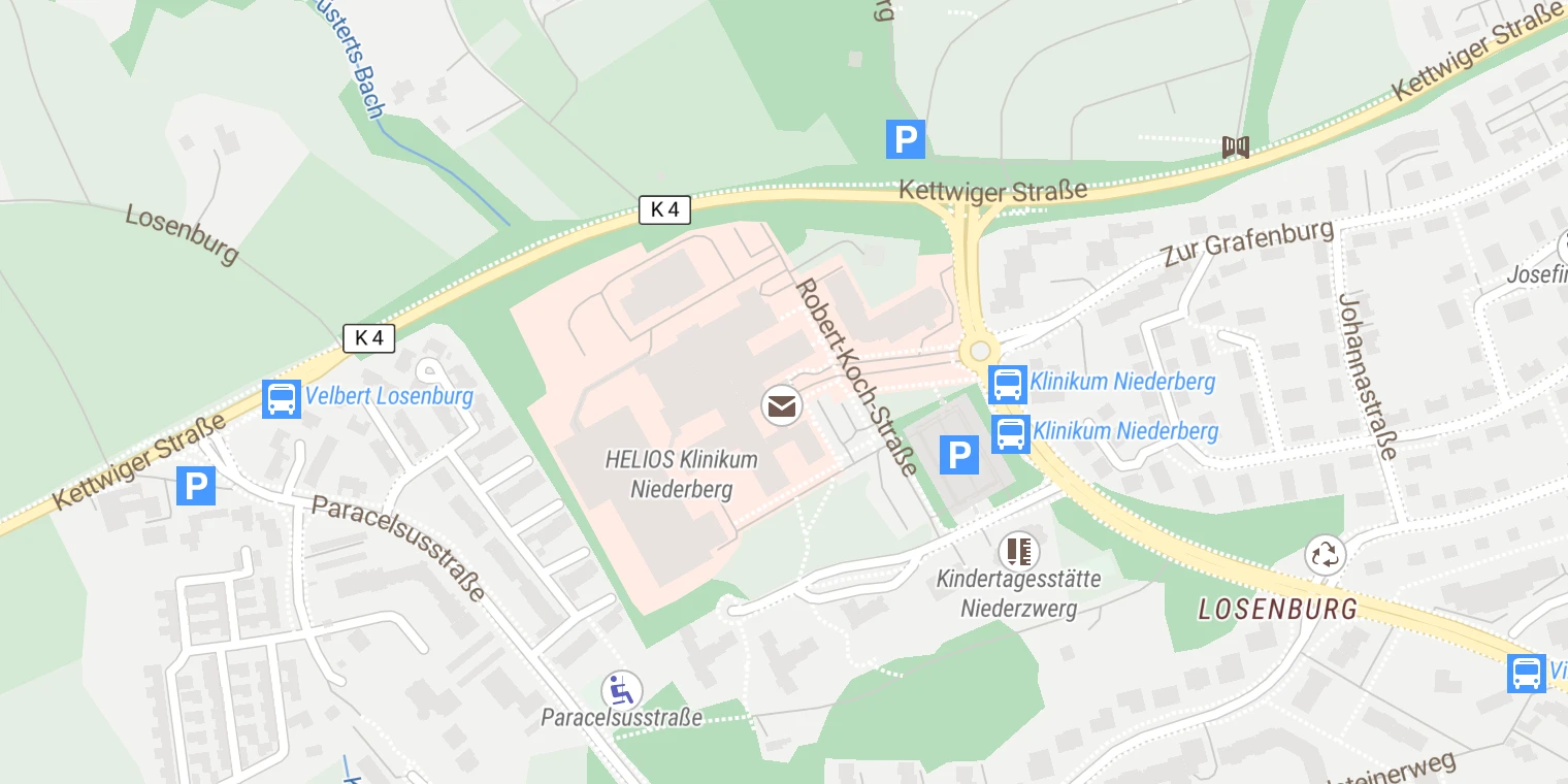 Kartenansicht Klinikum Niederberg