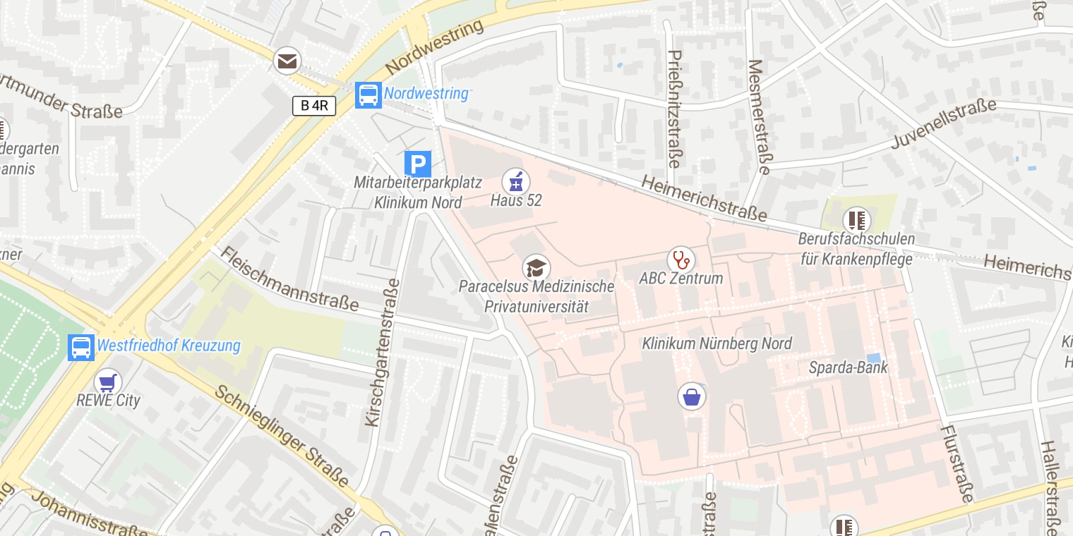 Kartenansicht Klinikum Nürnberg Nord