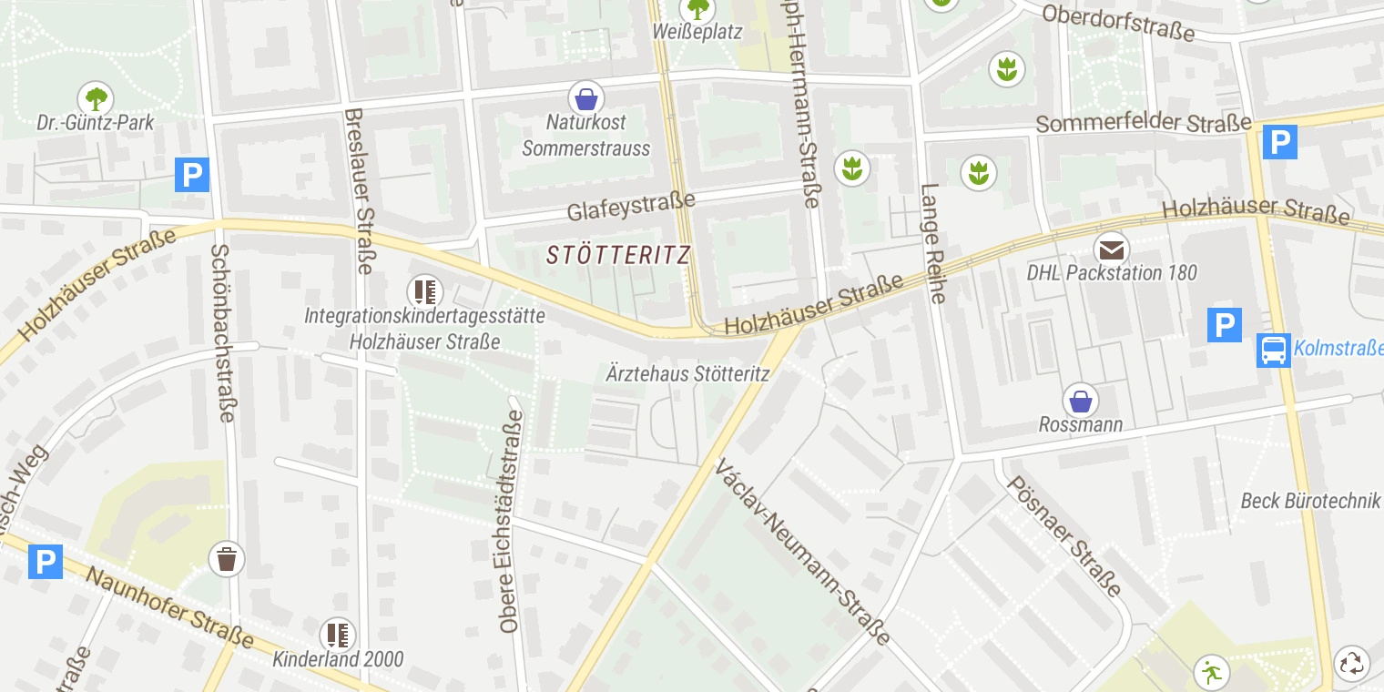 Kartenansicht Klinikum St. Georg - Verbund Gemeindenahe Psychiatrie - Holzhäuser Str. 74