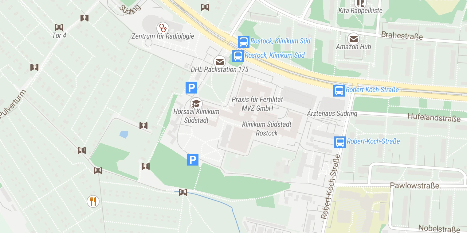 Kartenansicht Klinikum Südstadt Rostock