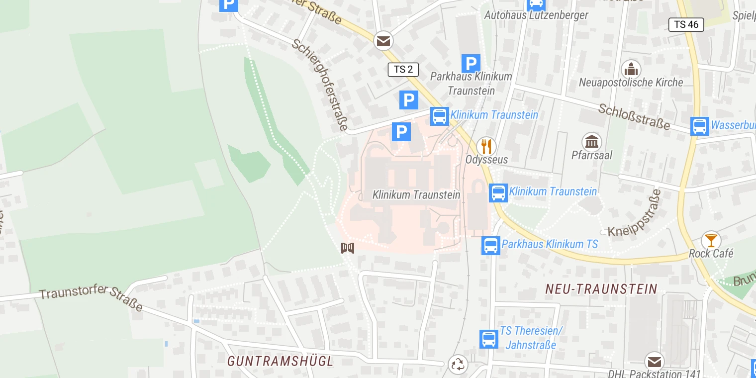 Kartenansicht Klinikum Traunstein